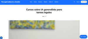 Página del curso «Cursos sobre IA generalista para tareas legales» de The Legal Letters