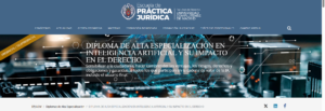 Página del Diploma de Alta Especialización en Inteligencia Artificial y su impacto en el Derecho en la web de la Escuela de Práctica Jurídica de la Universidad Complutense de Madrid